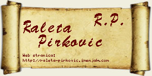 Raleta Pirković vizit kartica